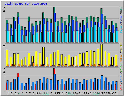 Daily usage for July 2020