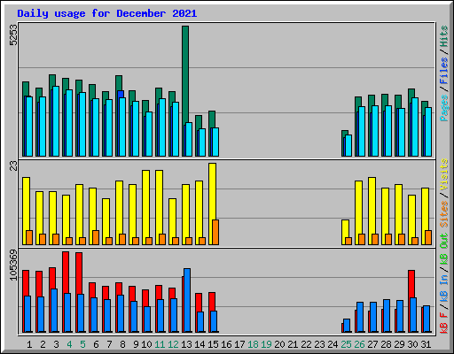 Daily usage for December 2021
