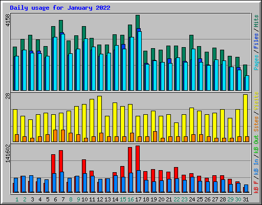 Daily usage for January 2022