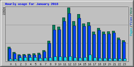 Hourly usage for January 2018