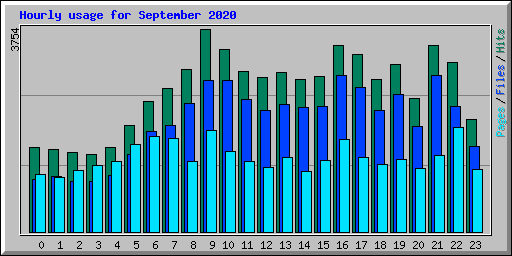 Hourly usage for September 2020