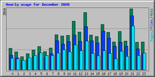 Hourly usage for December 2020