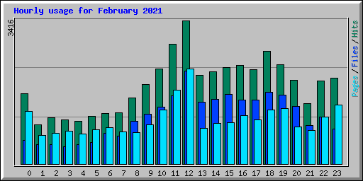 Hourly usage for February 2021