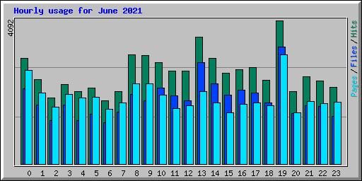 Hourly usage for June 2021