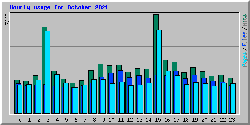 Hourly usage for October 2021