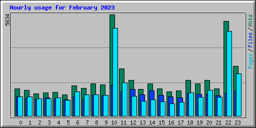Hourly usage for February 2023