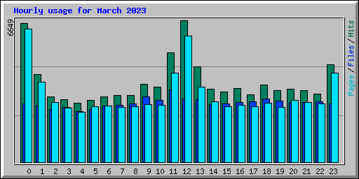 Hourly usage for March 2023