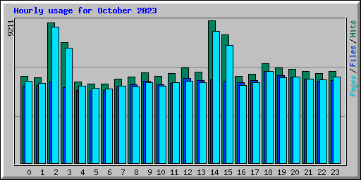 Hourly usage for October 2023