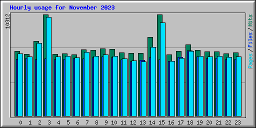 Hourly usage for November 2023