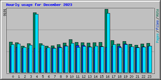 Hourly usage for December 2023